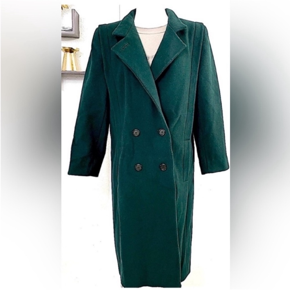 Donnybrook Emerald Green Wool Blend Double Breasted Long Coat Size 6
